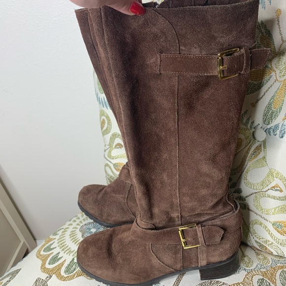 Hot in Hollywood Shoes - Hot In Hollywood Suede Leather Riding Boots Size 7